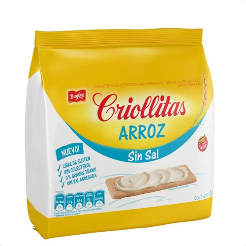 Galletitas De Arroz Criollitas Sin Sal Bagley Chica