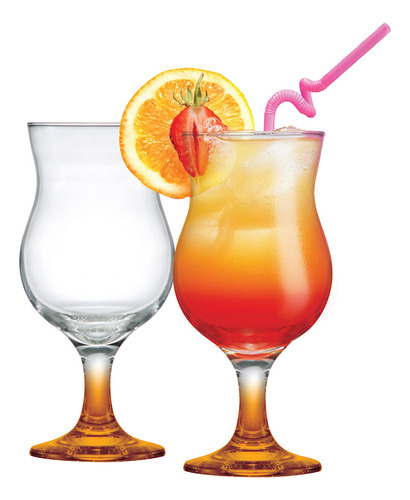 Taças Cocktail Haste Laranja 2 Peças 400ml