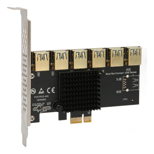 Placa Riser Pcie 1 Para Pcie 6 X Extensão Gráfica Usb3.0 Eas