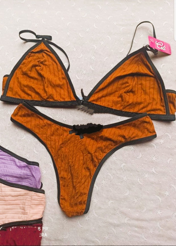 Conjunto Celi X 3 Und Brallette Trian Morley Less (art 925) Lila Algodón 100