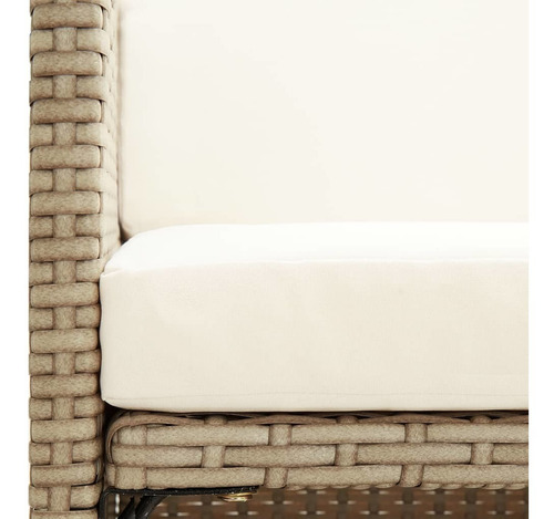 Sillas De Jardín Con Cojines 2 Piezas Poly Rattan Beige Color Gris pardo