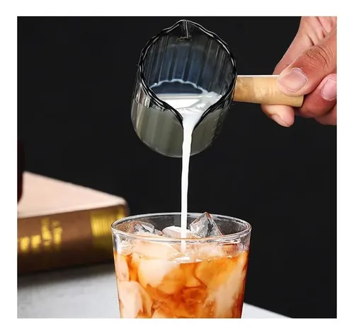 Taza De Café Medidora Espumadora Leche Con Mango 120 Ml