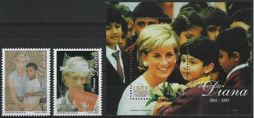 Lady Diana - Uruguay - Serie + Block Mint 