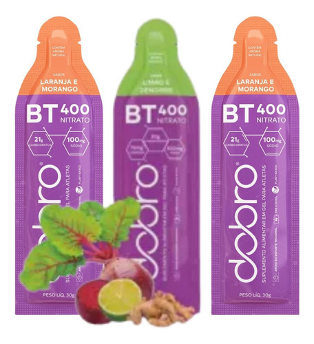 Bt Nitrato 400 Gel 3 Sachê Carboidrato Beterraba Dobro Todos