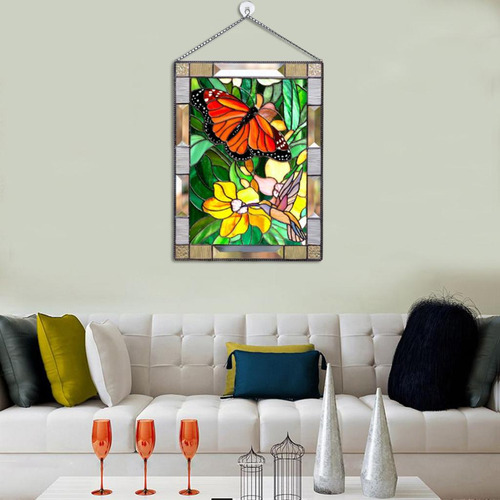 Vidrio De Color Acrílico Ventana Rectangular Panel Mariposa