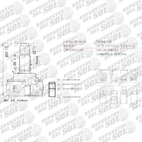 Junta Homocinetica Mitsubishi Lancer 1.3 4g13 C61a 1986 1991