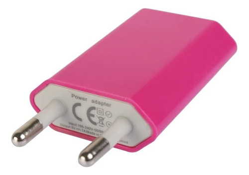 Enchufe Usb Universal 2.1a Cargador Universal Color Rosa Chicle