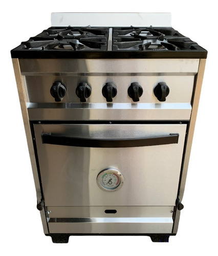 Cocina Gastrostore Industrial 4H (LE) multigas 4 hornallas plateada puerta ciega
