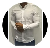 Comprar Camisa Cuello Mao Hombre Blanca Elastizada