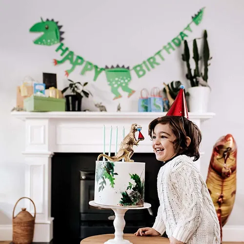 Estandarte De Feliz Cumpleaños De Dinosaurio T-rex - 6 Pies