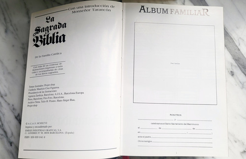 La Sagrada Biblia De La Flia Católica Con Álbum Fliar (Usado)
