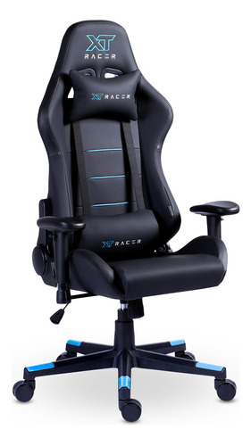 Cadeira Gamer Xt Racer Attack - Preta E Azul