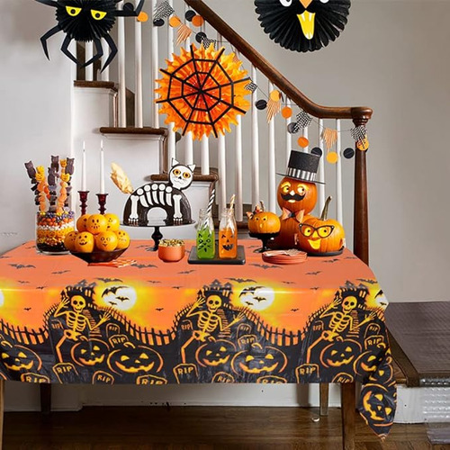 Paquete 3 Manteles Halloween Impermeables 54 X 72 Pulgadas R