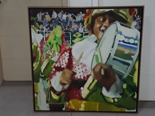 2155- Sergio Bertoni. Ost. 104x104cm Com Moldura. Carnaval. (Usado)