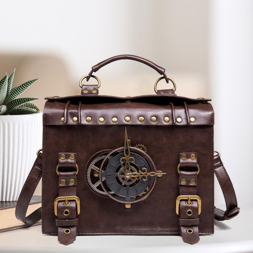 Hx Bolso Bandolera Steampunk Con Correa Ajustable Y Gran
