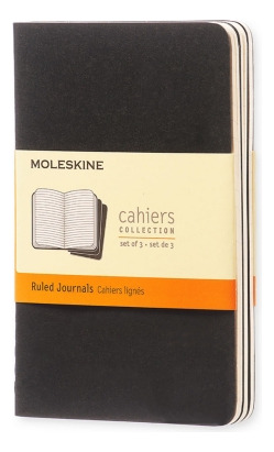 Moleskine Libretas Cahier. Set De 3 / Bolsillo / Negro