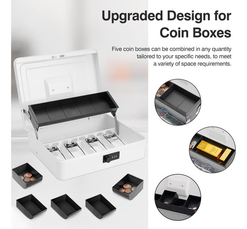 Sgorlds Caja De Dinero Grande Con Cerradura De Combinación Y