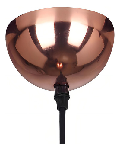 Pendente Copper Metal Cobre E Preto 1e27 41cm Xn003 Bella