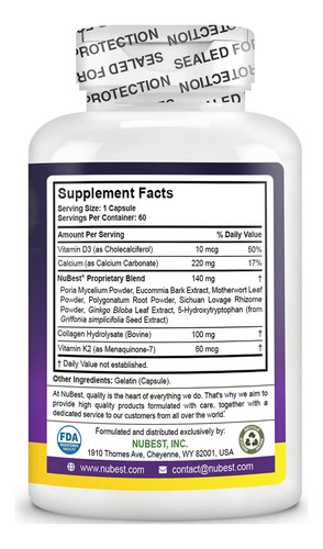 Suplemento Nubest Tall 10+ Bone Strength (60 Cápsulas) (1 Pa