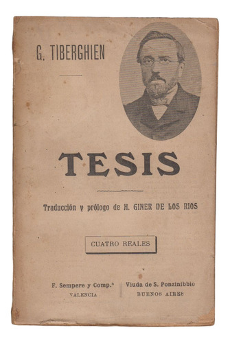 1910 Krausismo Guillermo Tiberghien Tesis Filosofia Escaso