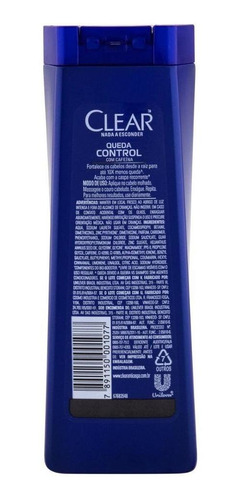 Kit Com 2 Shampoos Anticaspa Clear Men Queda Control 200ml
