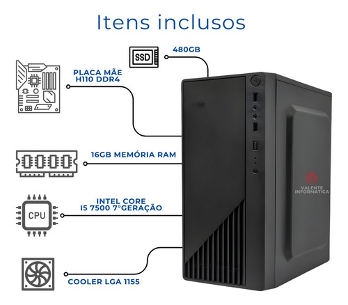 Pc Computador Cpu I5 7400 + Nvme 240gb + 16gb + 500w