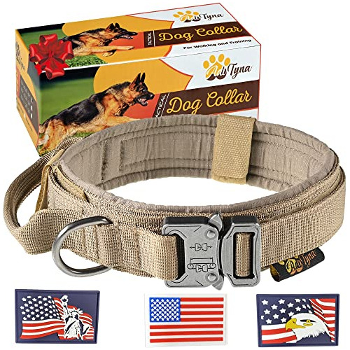 Collar De Perro Táctico Militar K9  Ajustable Con Asa  Par