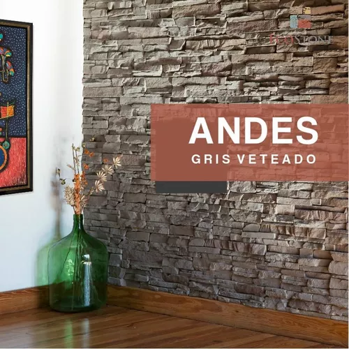 Muralis Revestimiento Andes Gris Veteada Simil Piedra Pared