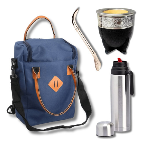 Set Matero Bolso Mochila Mate Imperial Termo Manija 1 Litro