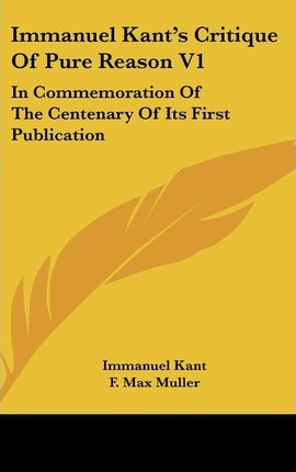 Libro Immanuel Kant's Critique Of Pure Reason V1 : In Com...