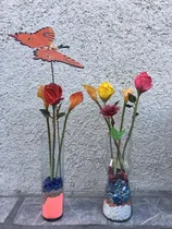 Comprar Floreros Con Arena Y Piedras De Colores Flores Artificiales 