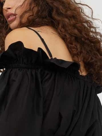 Imagen 4 de 9 de Vestido Largo De Algodón Hombros Descubiertos Talla L Nuevo