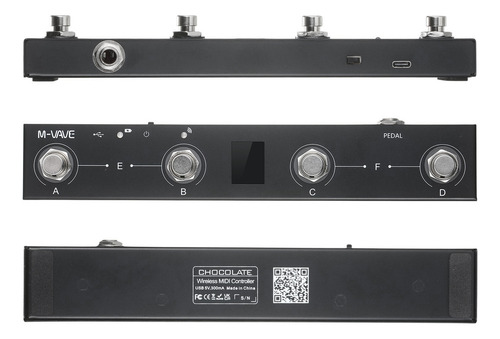 Pedal De Controle Sem Fio M-vave Buttons Chocolate Midi