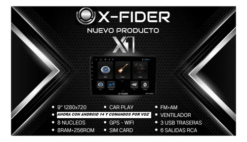 Radio X-fider X1 Tablet 9puLG Android 14 Comandos Voz 8x256