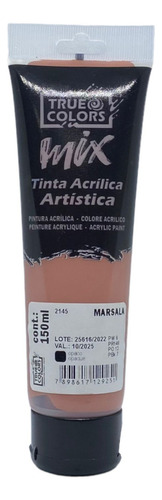 Tinta Acrílica Artistica Mix True Colors 150ml 2145 Marsala