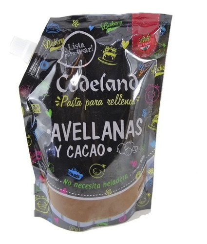 Relleno Codeland 500 Grs Sabor Cacao Avellana Bombón - Torta