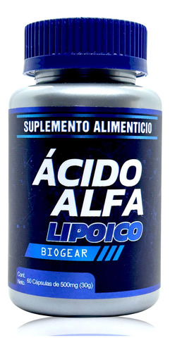 Ácido Alfa Lipoico 60 Cápsulas Biogear.