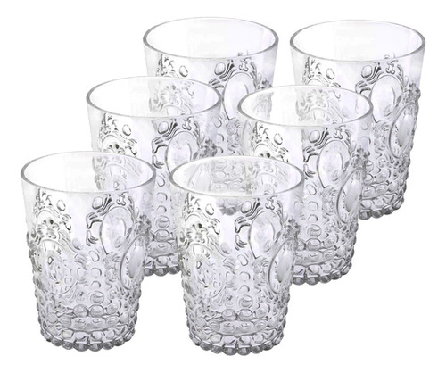 Set X 6 Vasos Flor De Lis Color Transparente