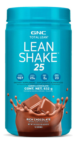 Lean Shake 25 Suplemento Alimenticio Total Lean 832 Gramos Sabor Chocolate