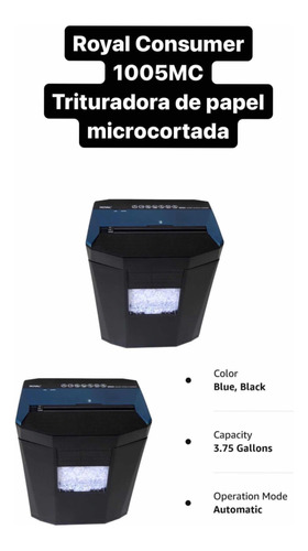 Royal Consumer 1005mc -trituradora De Papelmicrocortada