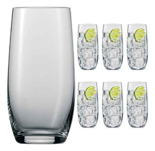 Jogo 6 Copos Cristal Titânio Água Suco Bohemia Club 350ml