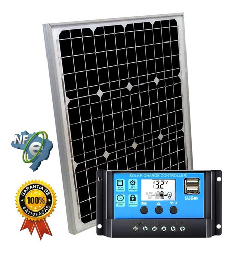 Kit Placa Painel Controlador Solar Sun Home M6-30 30w