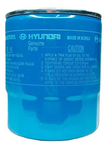 Filtro Aceite Para Hyundai Mighty Ex6 2.9 2020-2022 Original