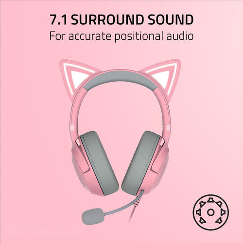 Auriculares Razer Kraken Kitty V2 Usb Con Cable Rgb Y Sonido