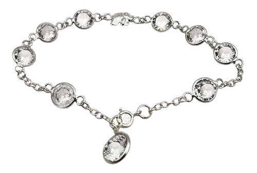 Pulsera Piedras Circones Plata Fina 925 Mujer Delicada