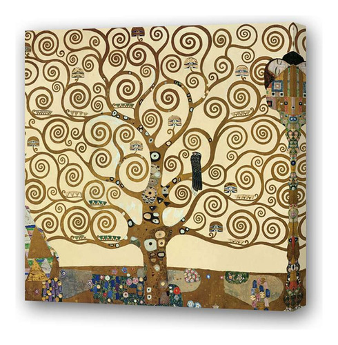 Cuadro 20x20cm Arbol De La Vida Klimt Gustav Pintura