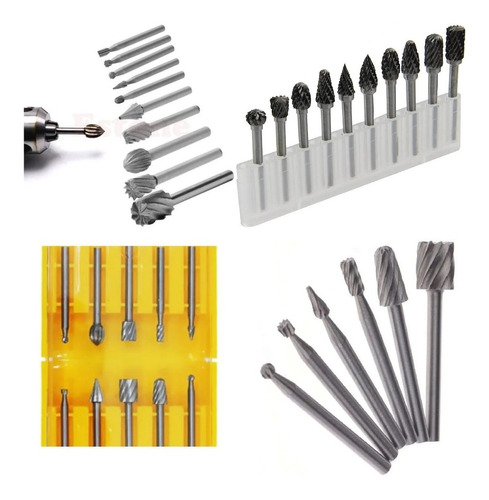 Set Fresa Minitorno + Fresa Lima Rotativa Metal Duro 