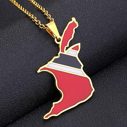 Colgante Y Collar De Acero Inoxidable Con Bandera De Mapa De