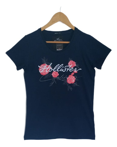 Remera Hollister Floreada Mujer Algodón Bordada Importada