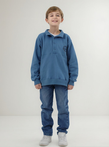 Buzo De Friza De Niño Con Botones Kiddie Colores 1015